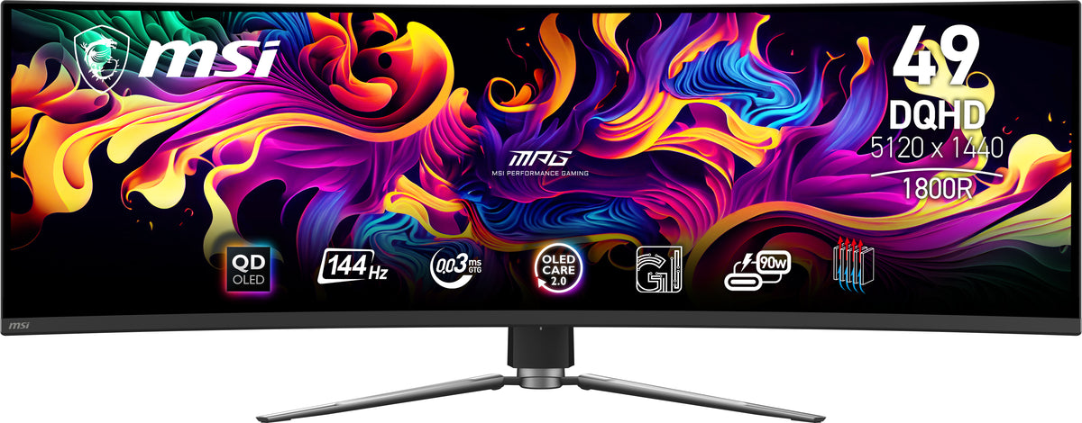 MSI MPG 491CQP QD-OLED Écran d'ordinateur 124,5 cm (49") 5120 x 1440 pixels Dual WQHD Noir