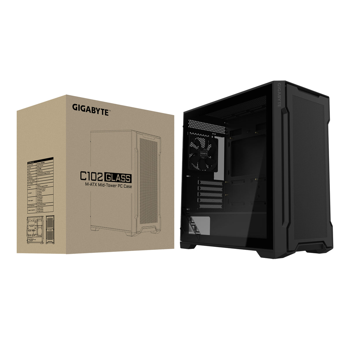 GIGABYTE C102 GLASS Midi Tower Schwarz