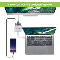 Techly IADAP USB31-HDMIPTY laptop-dockingstation & portreplikator Kabelgebunden USB 3.2 Gen 1 (3.1 Gen 1) Type-C Silber