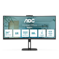 AOC V5 CU34V5CW Computerbildschirm 86,4 cm (34") 3440 x 1440 Pixel Wide Quad HD LED Schwarz