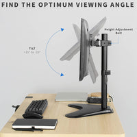 Techly ICA-LCD 2500 Flachbildschirm-Tischhalterung 68,6 cm (27") Tisch/Bank Schwarz