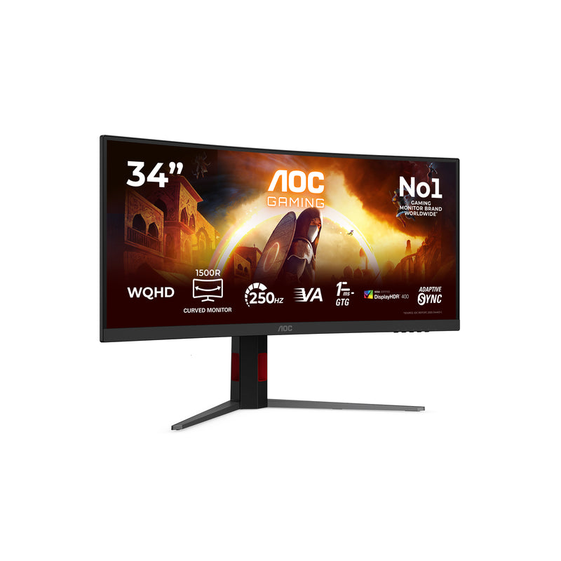 AOC G4 Gaming Computerbildschirm 86,4 cm (34") 3440 x 1440 Pixel Schwarz, Rot