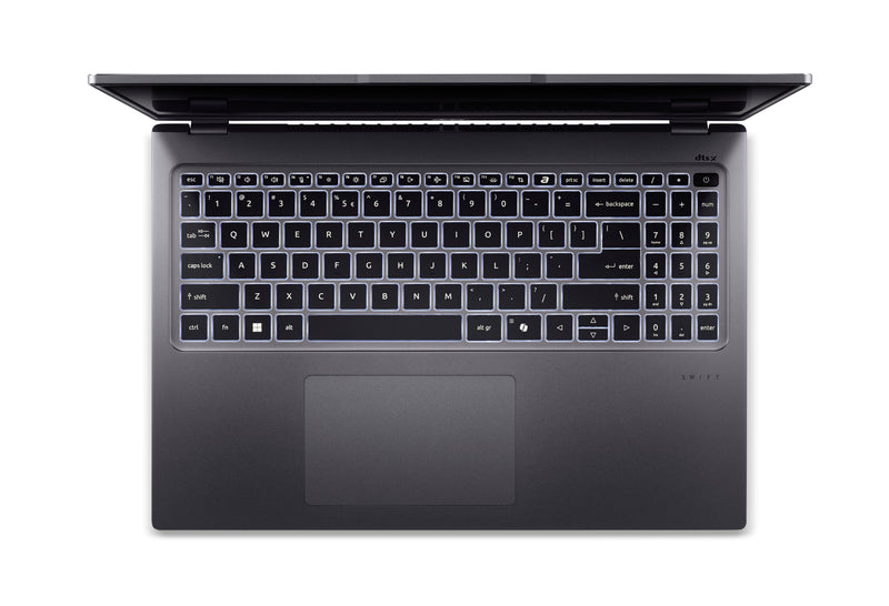 Acer Swift Go 16 SFG16-72-76Q5 Intel Core Ultra 7 155U Laptop 40,6 cm (16") 3.2K 16 GB LPDDR5-SDRAM 512 GB SSD Wi-Fi 6E (802.11ax) Windows 11 Home Deutsch Grau
