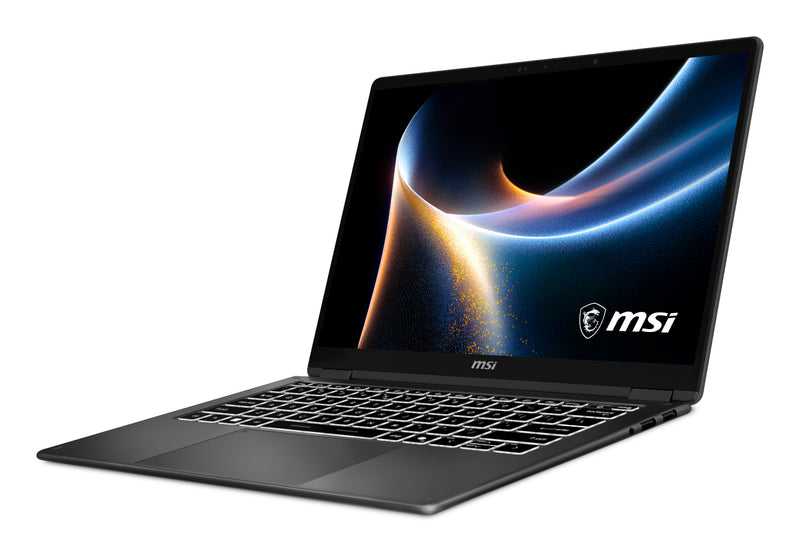 MSI Prestige 14 Flip AI+ D3MTG-055 Copilot+ PC Intel Core Ultra 9 386H Hybrid (2-in-1) 35,6 cm (14") Touchscreen Full HD+ 32 GB LPDDR5x-SDRAM 2 TB SSD Wi-Fi 7 (802.11be) Windows 11 Home Französisch Grau