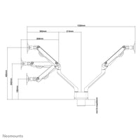 Neomounts FPMA-D750DSILVER Monitorarm 10-32" - Gasfeder - Topfix