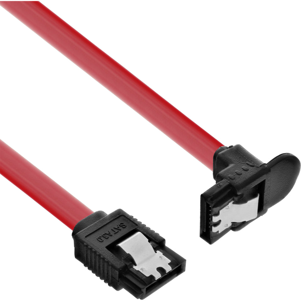InLine SATA 6Gb/s Cable, with latch, angled, 0.3m