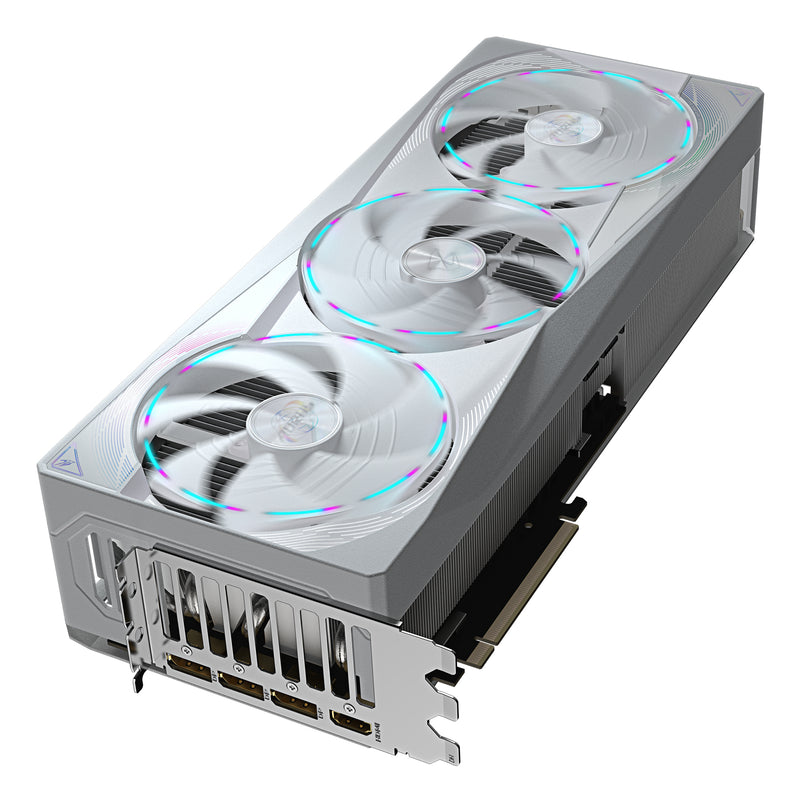GIGABYTE AORUS GeForce RTX 5080 MASTER ICE 16G Grafikkarte - 16GB GDDR7, 256 Bit, PCI-E 5.0, 2805MHz Core Clock, 3 x DP 2.1a, 1 x HDMI 2.1b, NVIDIA DLSS 4, GV-N5080AORUSM ICE-16GD