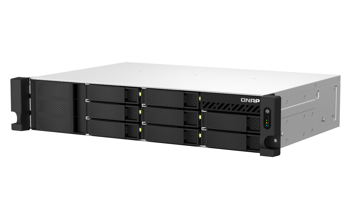 QNAP TS-873AEU-4G NAS & Speicherserver Rack (2U) Ryzen Embedded V1500B 4 GB DDR4 0 TB QuTS hero Schwarz