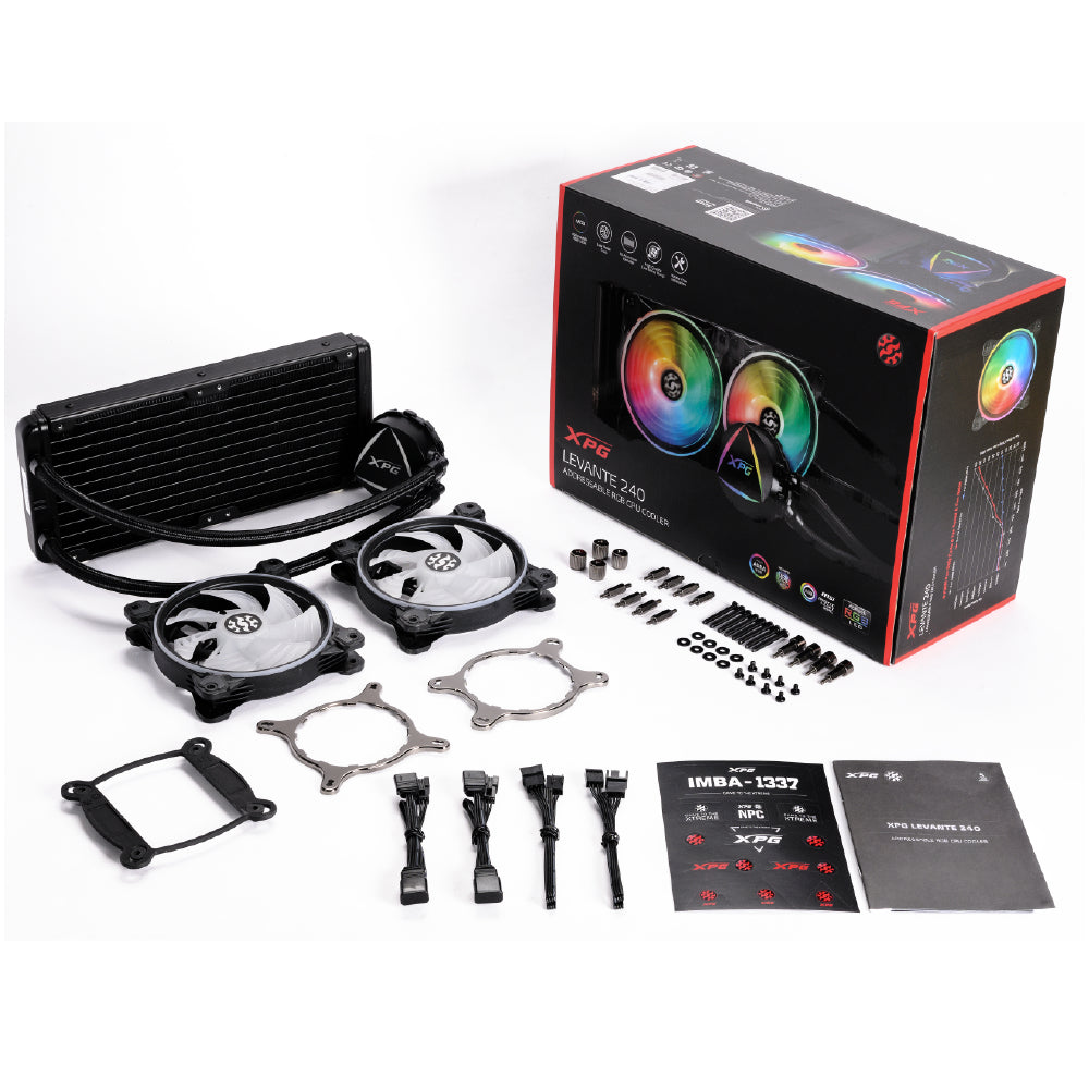 XPG Levante Chipset All-in-One-Flüssigkeitskühler 12 cm Schwarz 4 Stück(e)