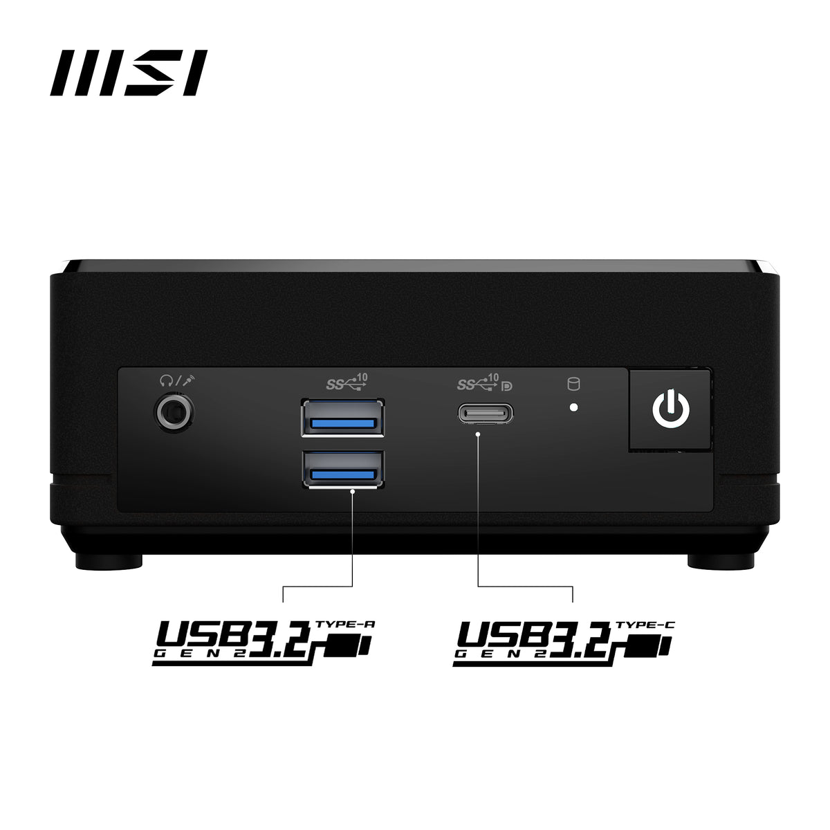 MSI Cubi N ADL-006DE Intel® N N200 4 GB DDR4-SDRAM 128 GB SSD Windows 11 Pro Mini PC Mini-PC Schwarz