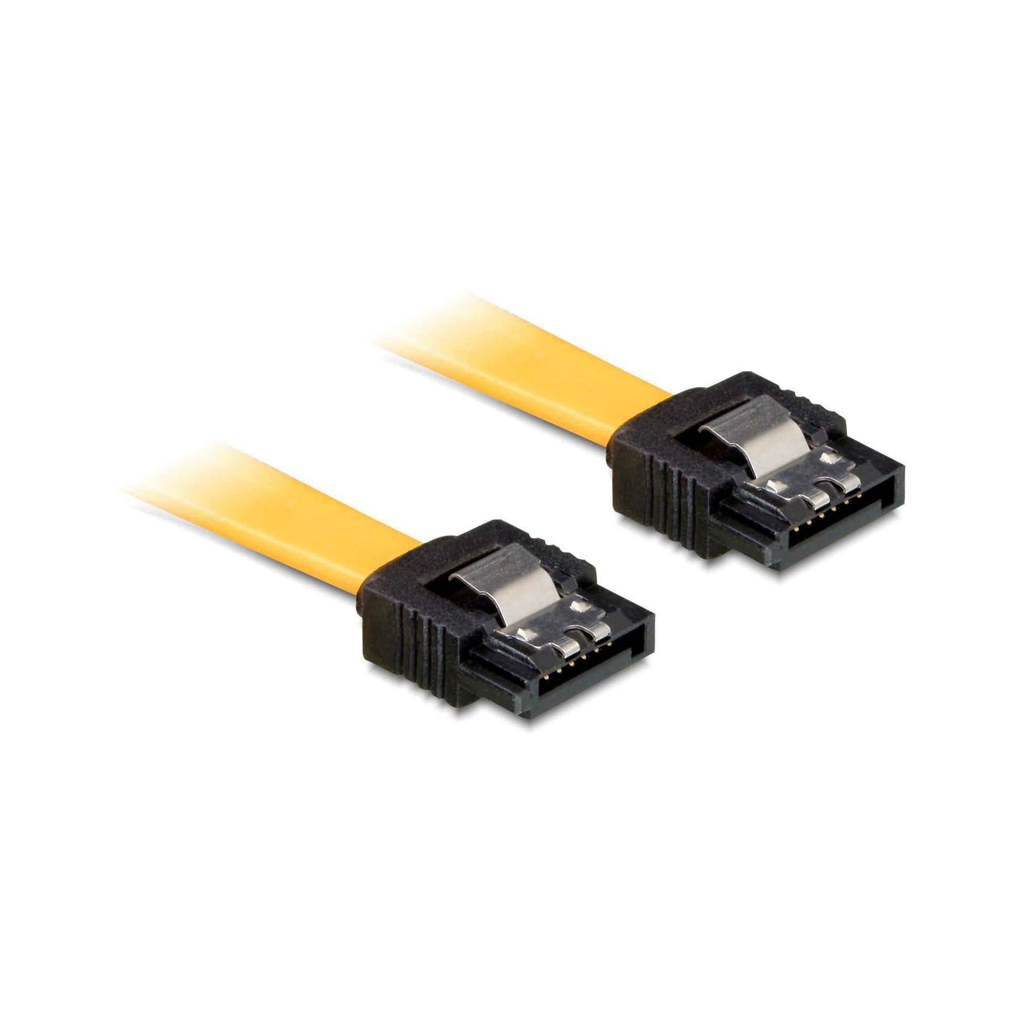 Delock SATA-3 Kabel: 10 cm,Metall Clip,gelb