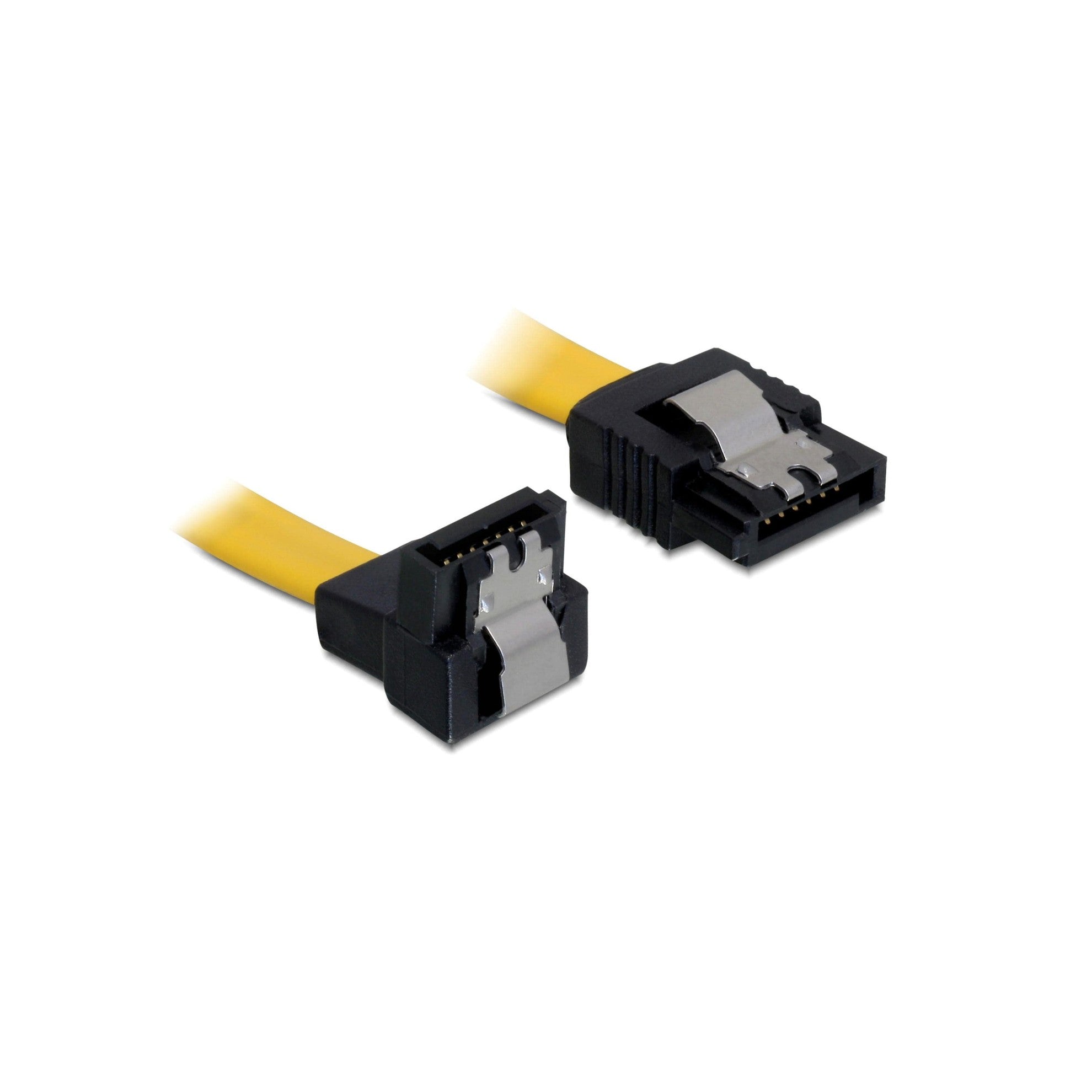 Delock SATA-3 Kabel: 10cm, Metall Clip,gelb