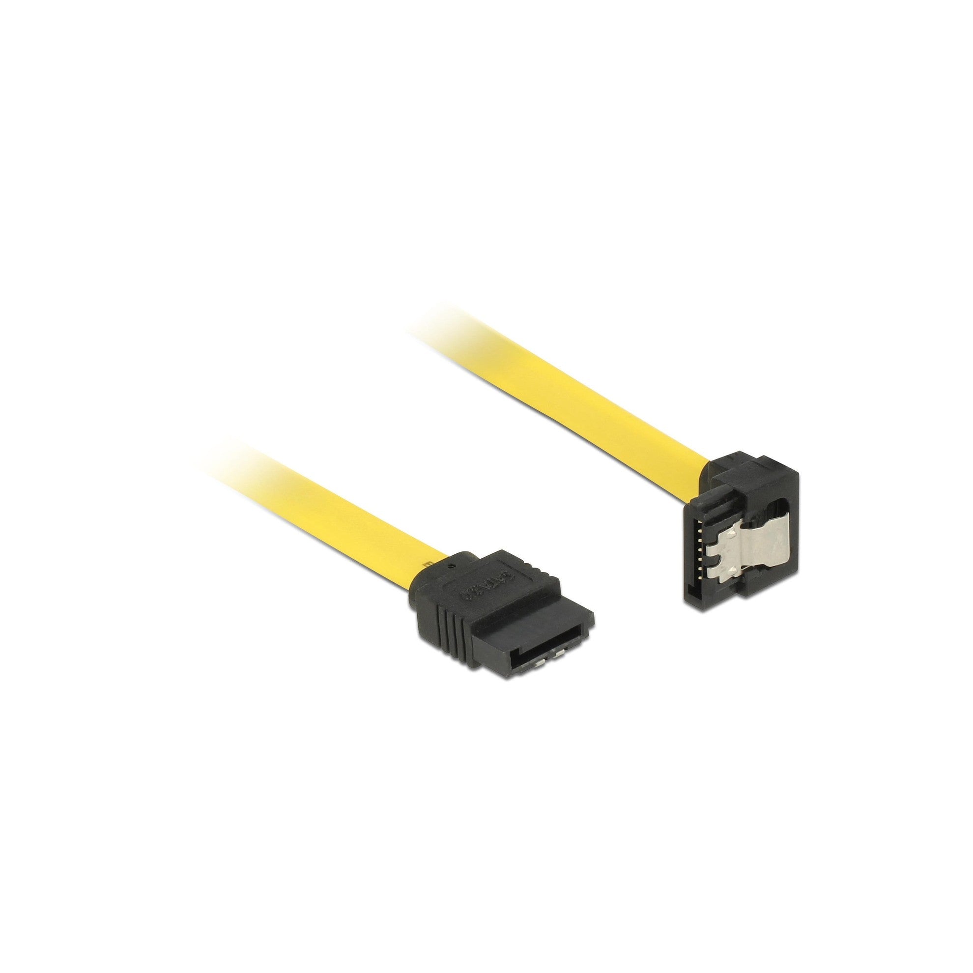 Delock SATA-3 Kabel: 30cm, Metall Clip,gelb