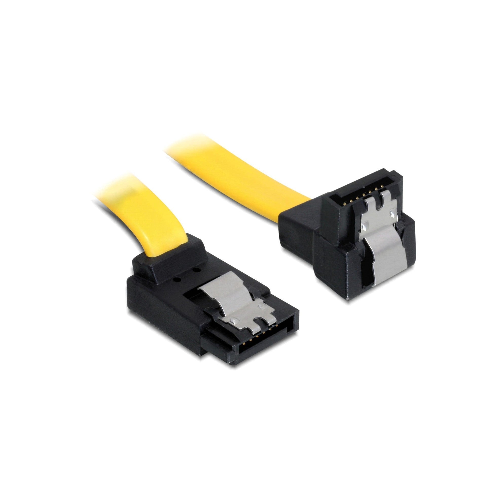 Delock SATA-3 Kabel: 20cm, Metall Clip,gelb