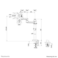 Neomounts DS60-425BL1 Monitorarm 17-27" - platzsparend