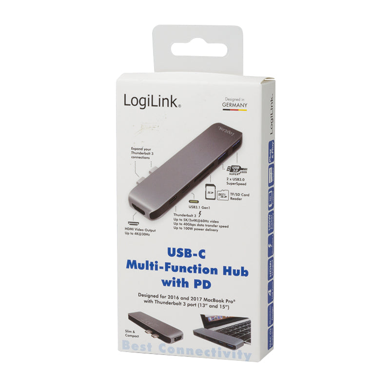 LogiLink UA0302 laptop-dockingstation & portreplikator USB 3.2 Gen 1 (3.1 Gen 1) Type-C Aluminium, Schwarz