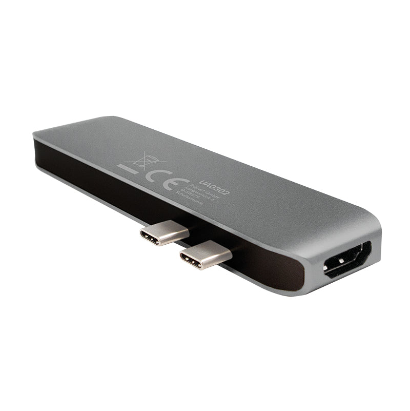 LogiLink UA0302 laptop-dockingstation & portreplikator USB 3.2 Gen 1 (3.1 Gen 1) Type-C Aluminium, Schwarz