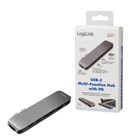 LogiLink UA0302 laptop-dockingstation & portreplikator USB 3.2 Gen 1 (3.1 Gen 1) Type-C Aluminium, Schwarz