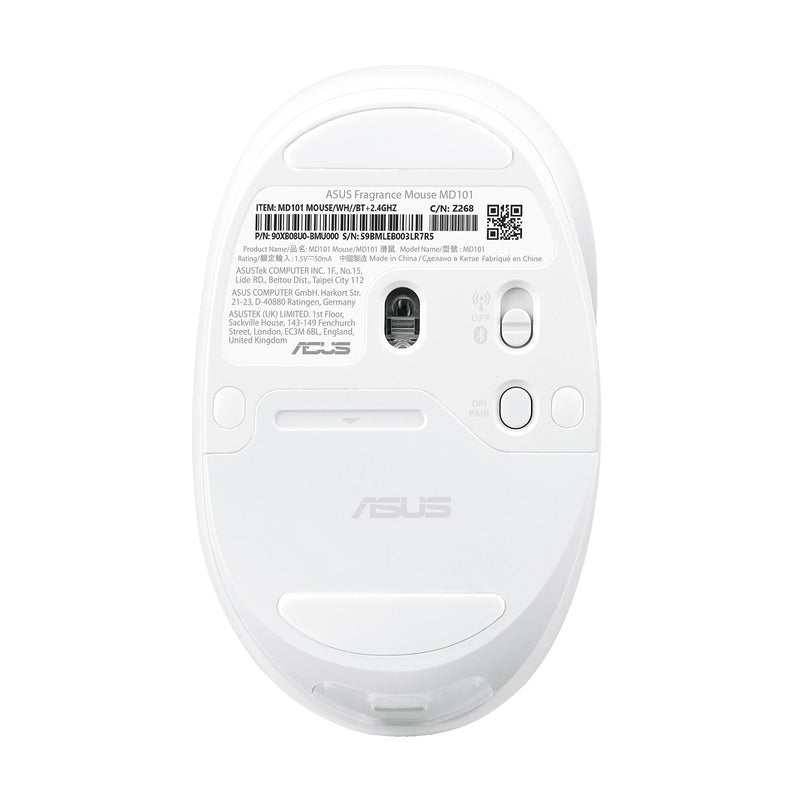 ASUS Fragrance Mouse MD101 Maus Haus Beidhändig RF Wireless + Bluetooth Optisch 2400 DPI