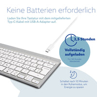 R-Go Tools Ergonomische Tastatur R-Go Compact Break, kompakte Tastatur mit Pausensoftware, QWERTY (IT), Bluetooth, Weiß