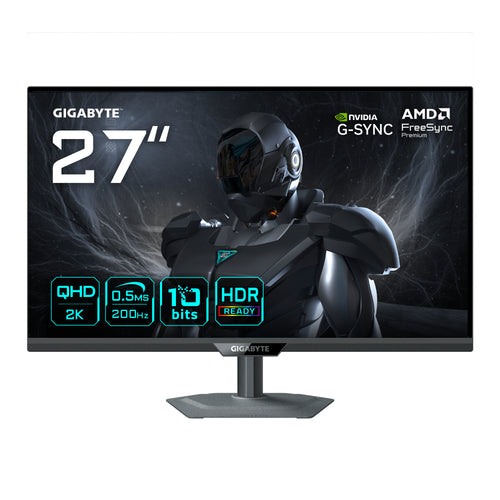 GIGABYTE G27Q20 27” QHD Gaming-Monitor - 2560 x 1440, 200Hz, 0.5ms, G-Sync-kompatibel, FreeSync Premium, HDR10, HDMI 2.0, DisplayPort 1.4