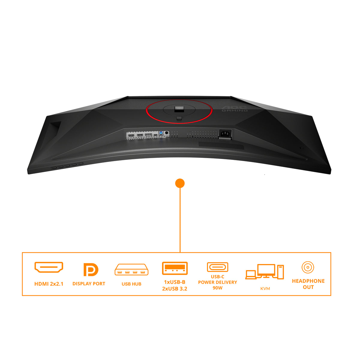 AOC G4 Gaming Computerbildschirm 86,4 cm (34") 3440 x 1440 Pixel Schwarz, Rot