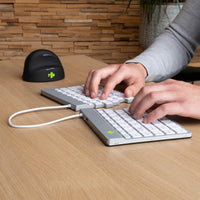 R-Go Tools Ergonomische Tastatur R-Go Split Break mit Pausensoftware, ergonomische geteilte Tastatur, QWERTZ (DE), kabellos, weiß