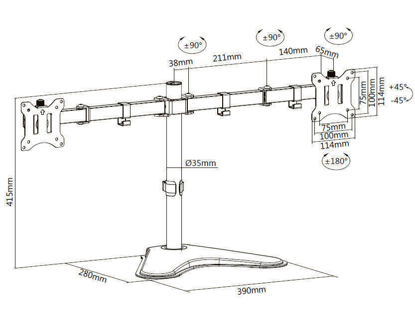 Equip 17"-32" Economy-Monitor/LCD-Tischfußhalterung