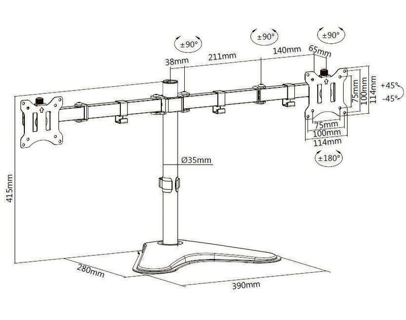 Equip 17"-32" Economy-Monitor/LCD-Tischfußhalterung