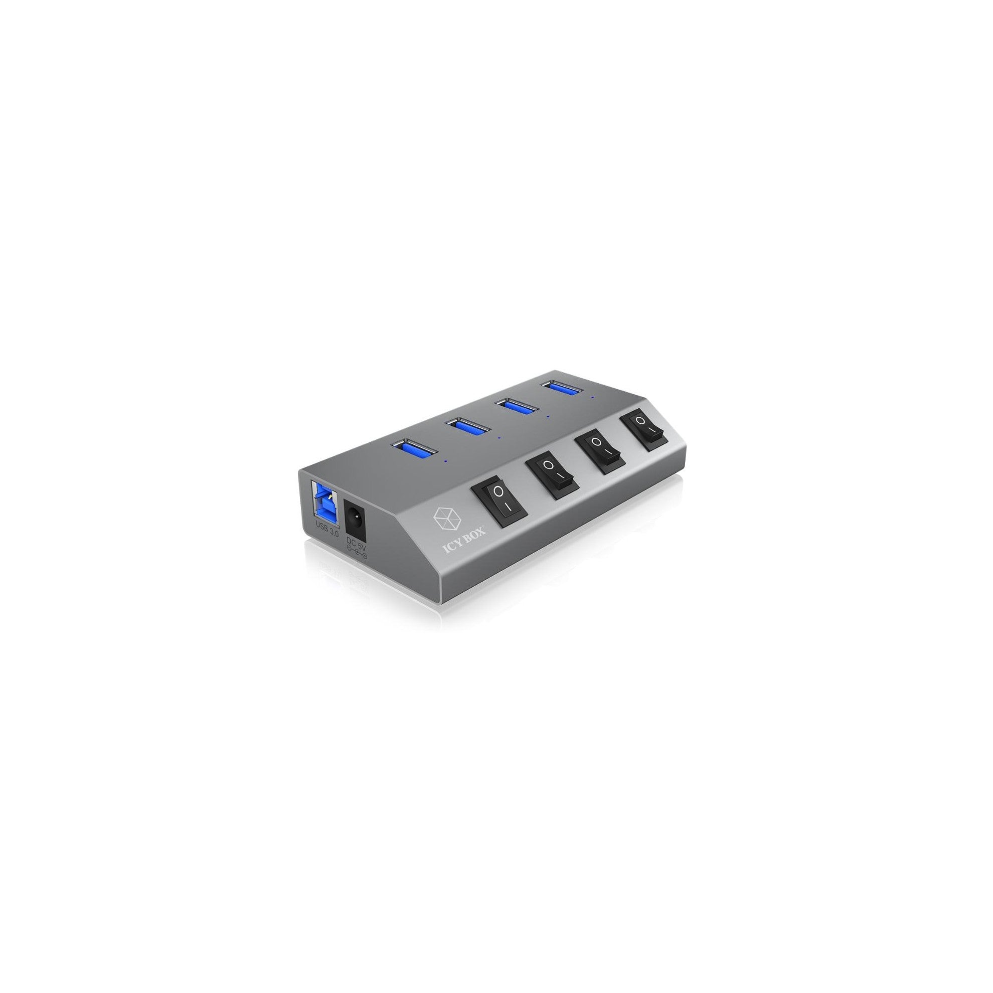 ICY BOX IB-HUB1405, silber, 4x USB3.0 Hub