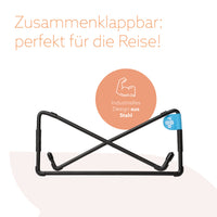 R-Go Tools Laptopständer R-Go Steel Travel, ergonomisch faltbarer und einstellbarer Laptopständer, Stahl, Schwarz