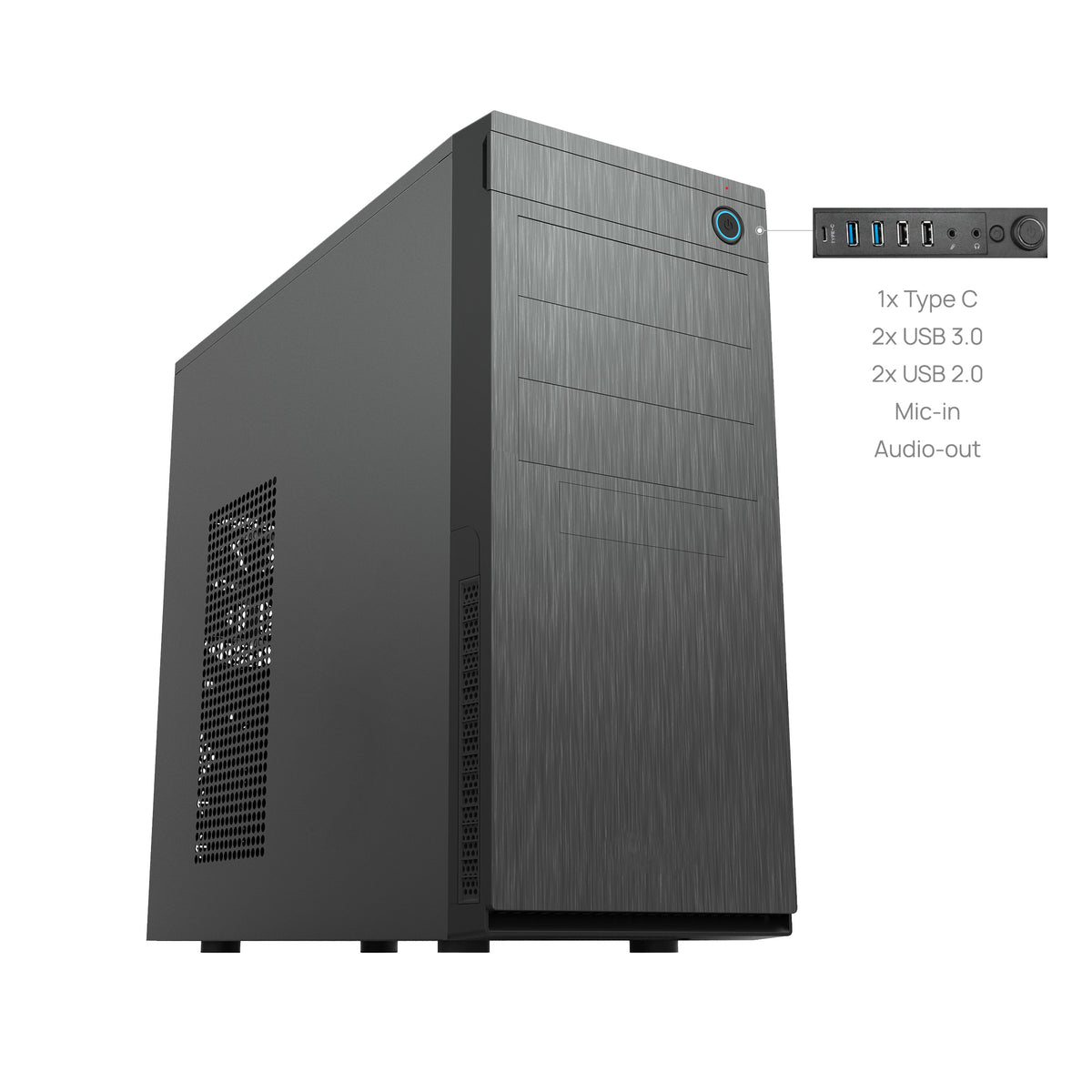 Chieftec HC-10B-OP Computer-Gehäuse Mini Tower Schwarz