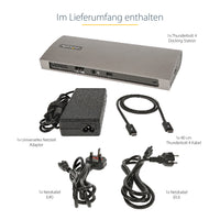 StarTech.com Thunderbolt 4 Docking station, 96W PD, Einzelner 8K/Dual 4K 60Hz Monitor, 3xTB4/USB4 und 4xUSB-A Hub, SD/GbE, Thunderbolt 4/3 und USB4 kompatibel, K-Slot, 0.8m Kabel