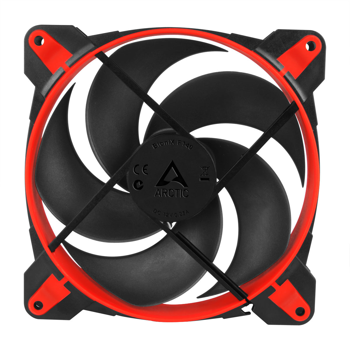 ARCTIC BioniX P140 (Rot) – 140 mm PWM PST Gaming Lüfter optimiert für statischen Druck