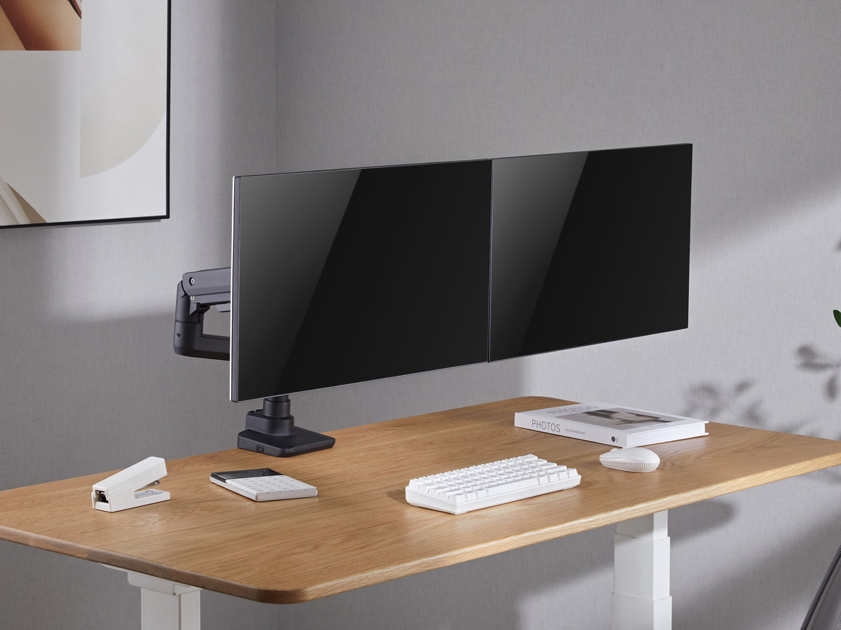 Equip 17"-35" Schwerlast-Doppelmonitor-Schreibtischhalterung, Schwarz