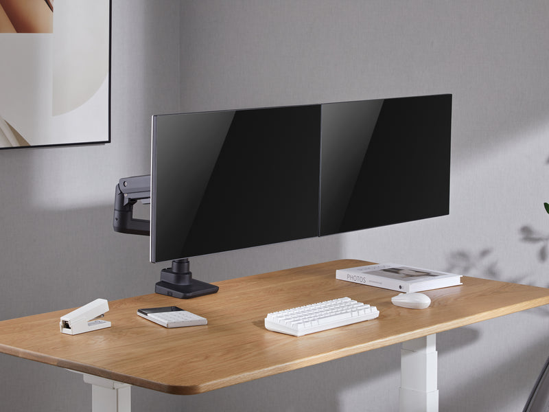 Equip 17"-35" Schwerlast-Doppelmonitor-Schreibtischhalterung, Schwarz