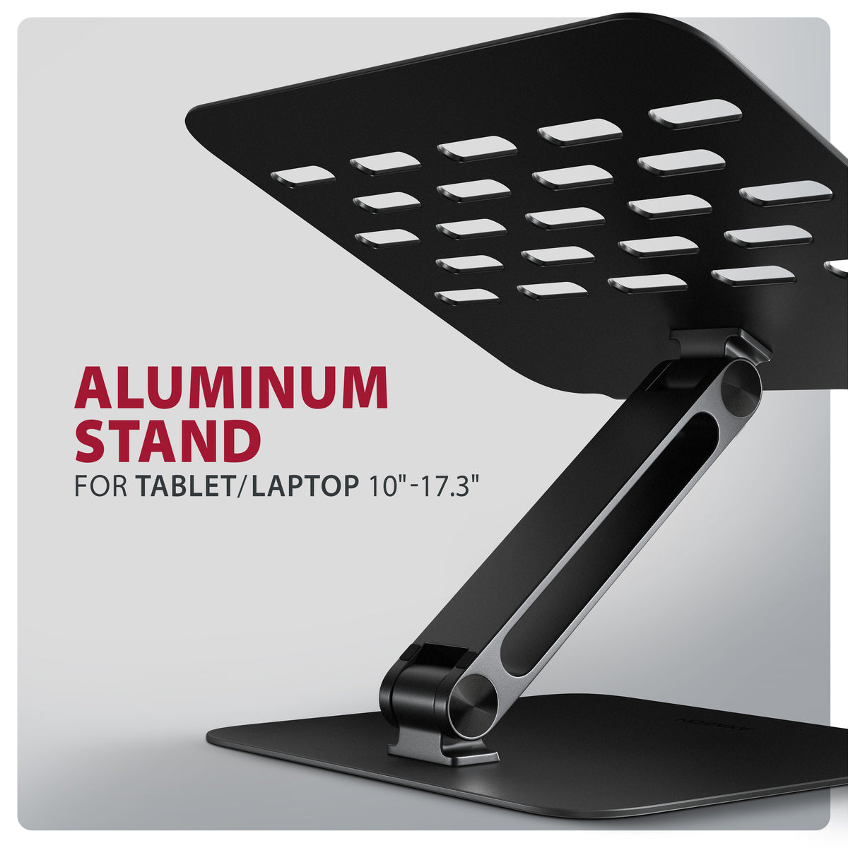 Axagon STND-LQB HQ-Ständer aus Aluminium für Laptops der Größe 10"–17.3". Verstellbare Höhe und Winkel. Schwarze Version.