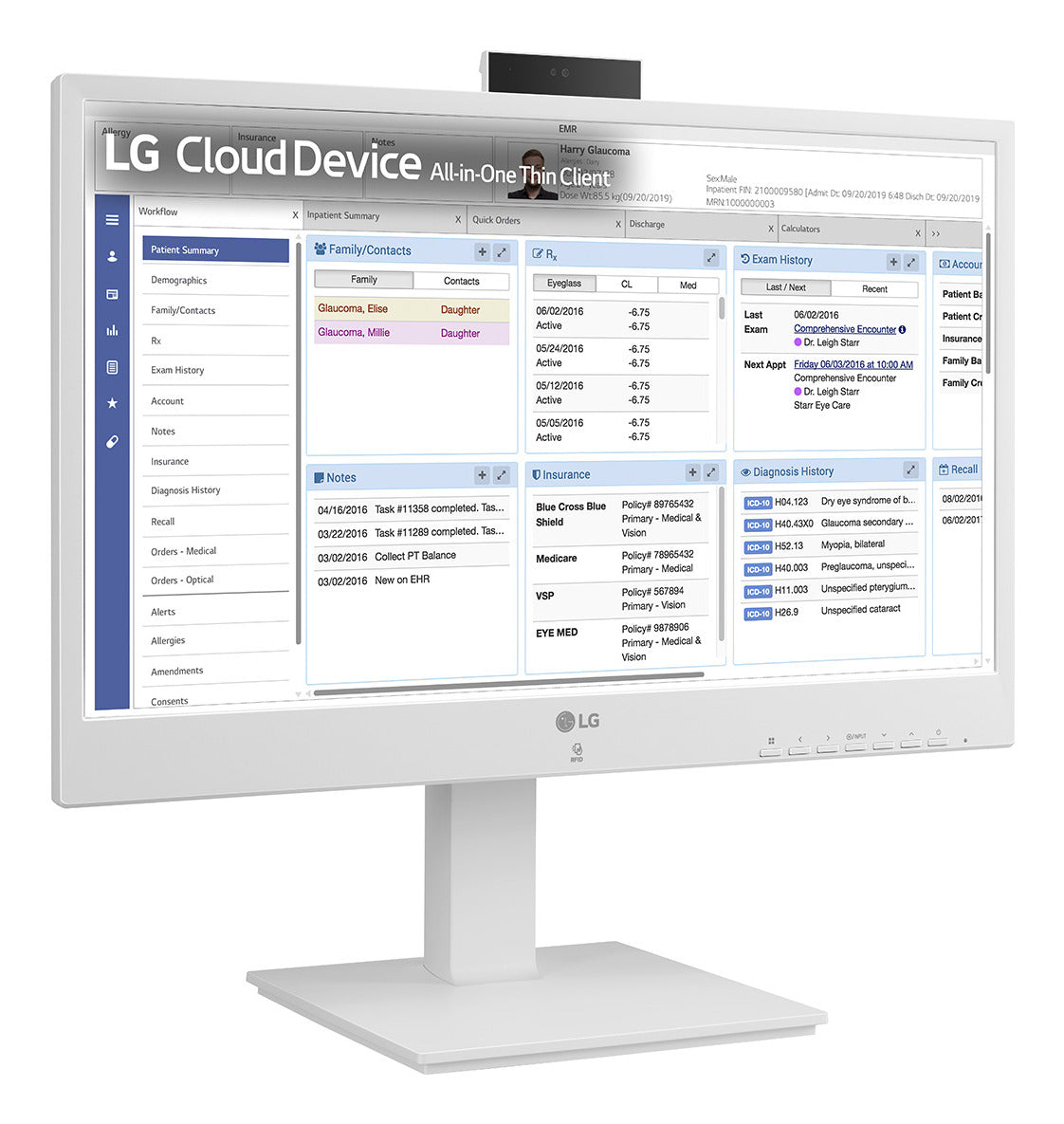 LG 24CR670N-6P Intel® Celeron® N5105 60,5 cm (23.8") 1920 x 1080 Pixel All-in-One thin client 8 GB DDR4-SDRAM 16 GB eMMC Wi-Fi 6 (802.11ax) Weiß