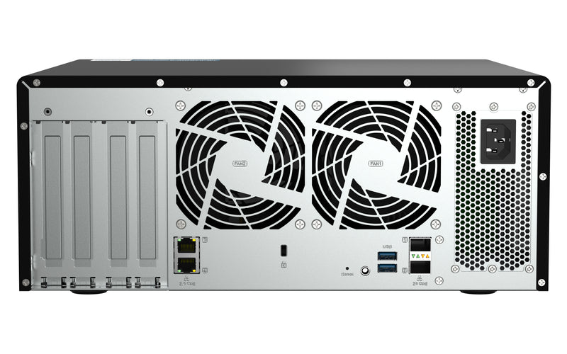 QNAP TS-h1290FX NAS Tower EPYC 7232P 64 GB DDR4 0 TB QuTS hero Schwarz
