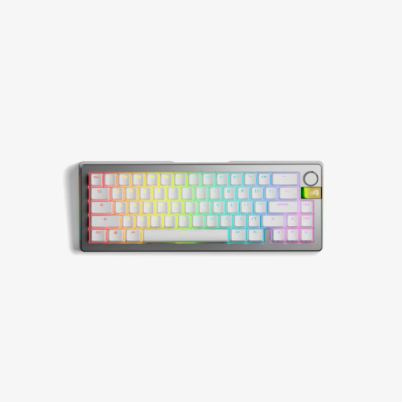 Glorious Gaming GMMK 3 PRO HE 65% Prebuilt Wireless Tastatur RF Wireless QWERTY US Englisch Silber