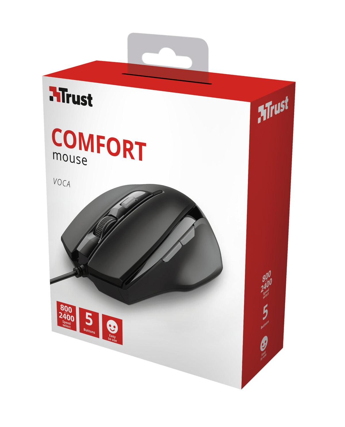 Trust Voca Maus Büro rechts USB Typ-A Optisch 2400 DPI