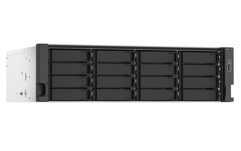 QNAP TS-1673AU-RP-16G NAS & Speicherserver Rack (3U) Ryzen Embedded V1500B 16 GB DDR4 0 TB QNAP QTS Schwarz, Grau