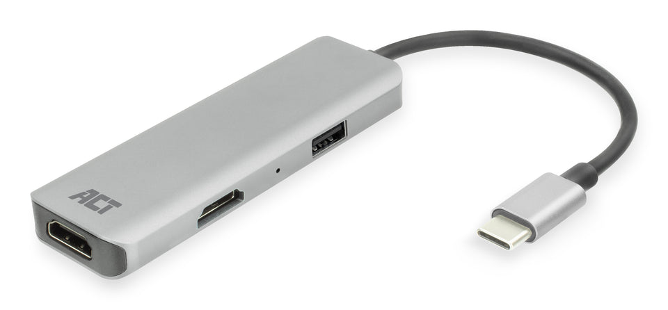 ACT USB-C 4K Multiport-Adapter für 2 HDMI-Monitore, USB-A Datenanschluss