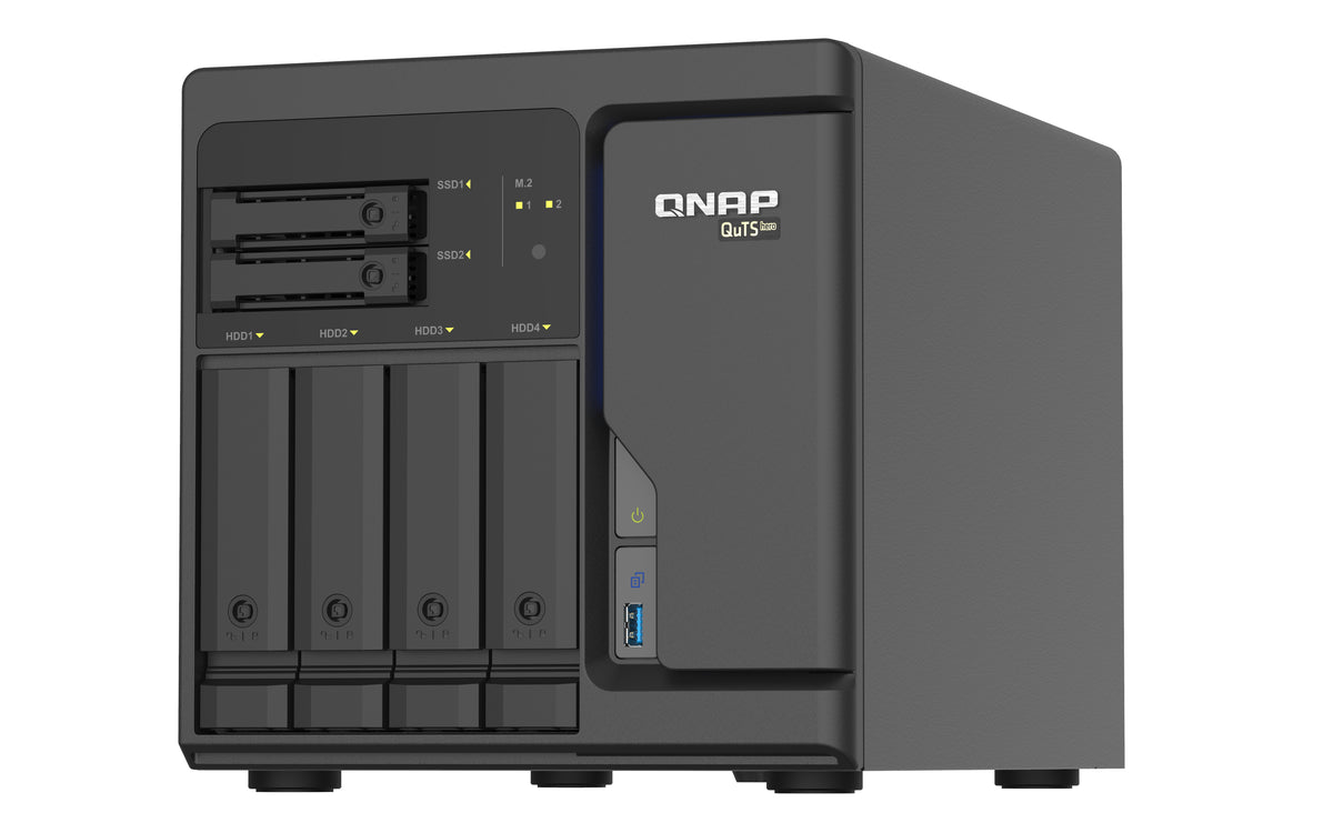 QNAP TS-h686 NAS Tower Intel® Xeon® D D-1602 8 GB DDR4 0 TB QuTS hero Schwarz