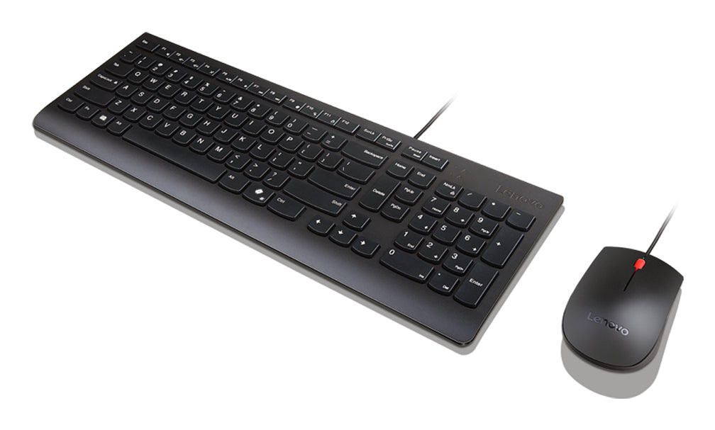 Lenovo Essential Wired Combo Black US Euro Tastatur Maus enthalten Universal USB Schwarz