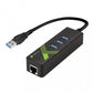 Techly IDATA USB-ETGIGA-3U2 laptop-dockingstation & portreplikator USB 3.2 Gen 1 (3.1 Gen 1) Type-A Schwarz