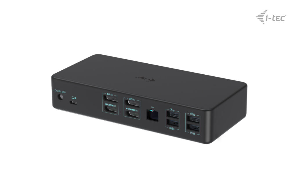 i-tec USB 3.0 / USB-C / Thunderbolt 3 Professional Dual 4K Display Docking Station Generation 2 + Power Delivery 100W