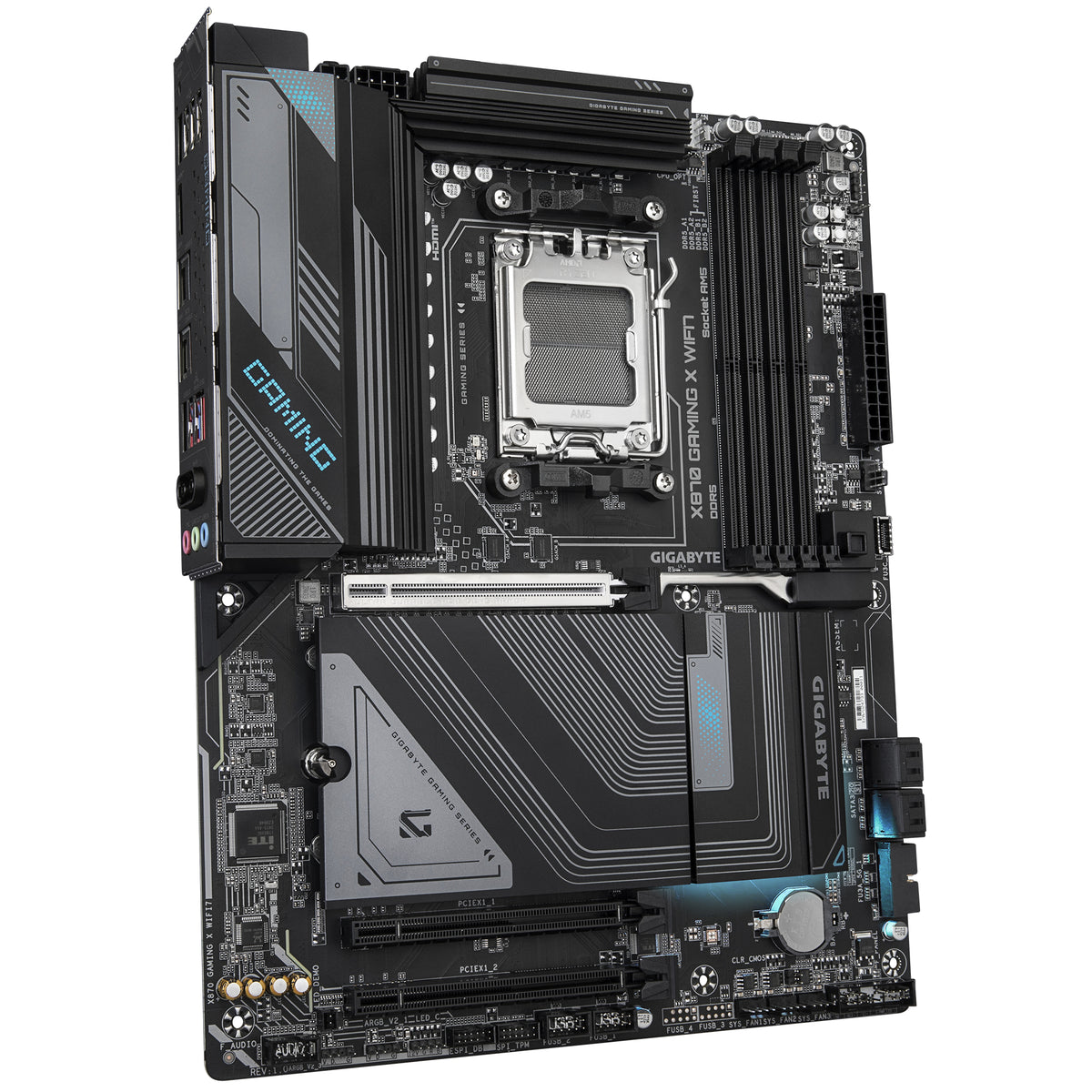 GIGABYTE X870 GAMING X WIFI7 Mainboard - Unterstützt AMD Ryzen 9000 CPUs, 16+2+2 Phasen VRM, bis zu 8000MHz DDR5 (OC), 1xPCIe 5.0 + 2xPCIe 4.0, Wi-Fi 7, 2.5GbE LAN, USB 4