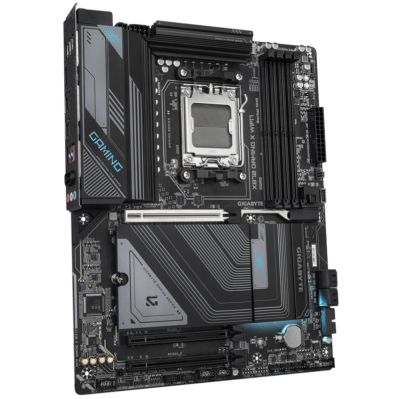 GIGABYTE X870 GAMING X WIFI7 Mainboard - Unterstützt AMD Ryzen 9000 CPUs, 16+2+2 Phasen VRM, bis zu 8000MHz DDR5 (OC), 1xPCIe 5.0 + 2xPCIe 4.0, Wi-Fi 7, 2.5GbE LAN, USB 4