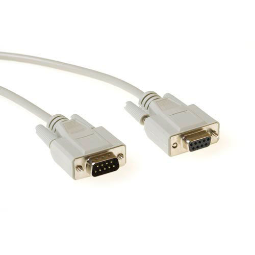 ACT Serial printercable 9-pin D-sub male - 9-pin D-sub female 3 m Serien-Kabel Elfenbein 9 pin D-sub male 9 pin D-sub female